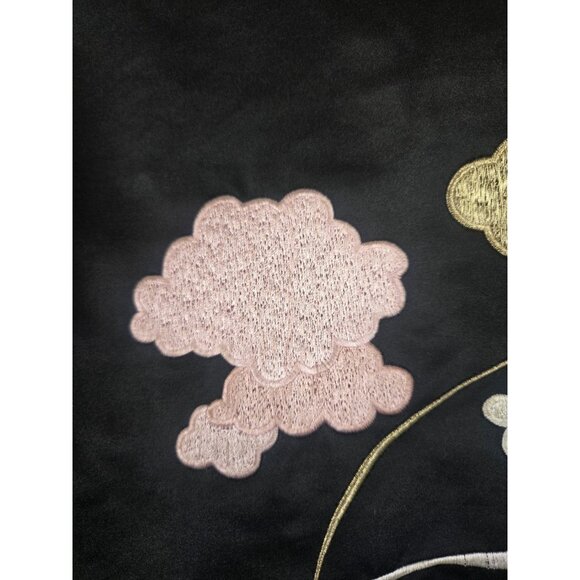 Stine Goya Embroidered Bomber Jacket Womens L Satin Full Zip Brown Black - Picture 6 of 12